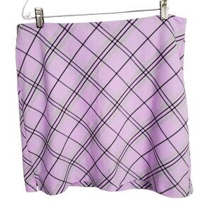 Greg Norman Size 14 Skort Golf Skirt Shorts Pockets Side Zip Lined Purple Plaid